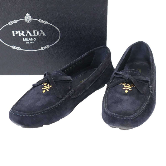 Prada Suede Leather Driving Shoes Navy