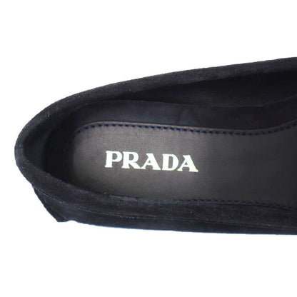 Prada Suede Leather Driving Shoes Navy — view 5