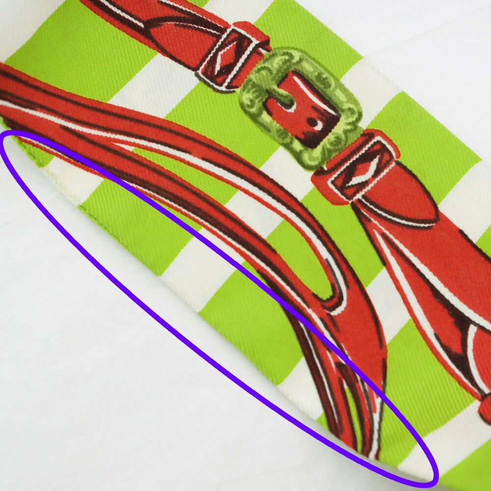 Hermes Tsuiri Scarf Brid Gala Yellow Green White Silk — view 6