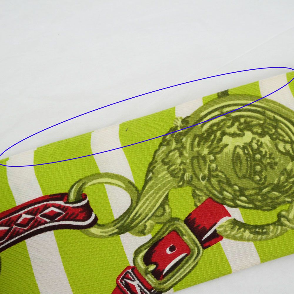 Hermes Tsuiri Scarf Brid Gala Yellow Green White Silk — view 9
