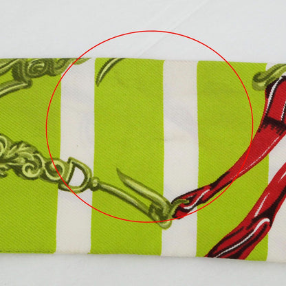 Hermes Tsuiri Scarf Brid Gala Yellow Green White Silk — view 7