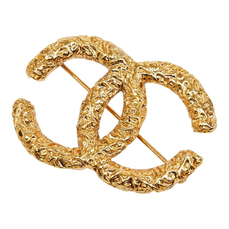 Chanel CC Logo Brooch 03 Gold Plated
