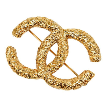Chanel CC Logo Brooch 03 Gold Plated