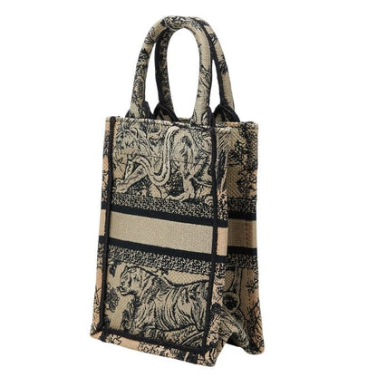 Dior Book Tote Mini Shoulder Bag Phone 2-Way Beige Canvas — view 2