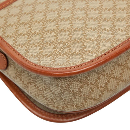 Celine Macadam Crossbody Shoulder Bag Beige Brown Leather — view 7