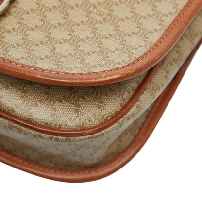 Celine Macadam Crossbody Shoulder Bag Beige Brown Leather — view 4