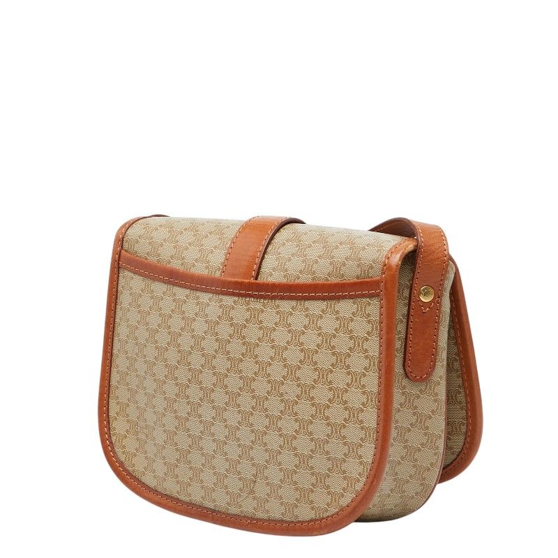 Celine Macadam Crossbody Shoulder Bag Beige Brown Leather — view 2