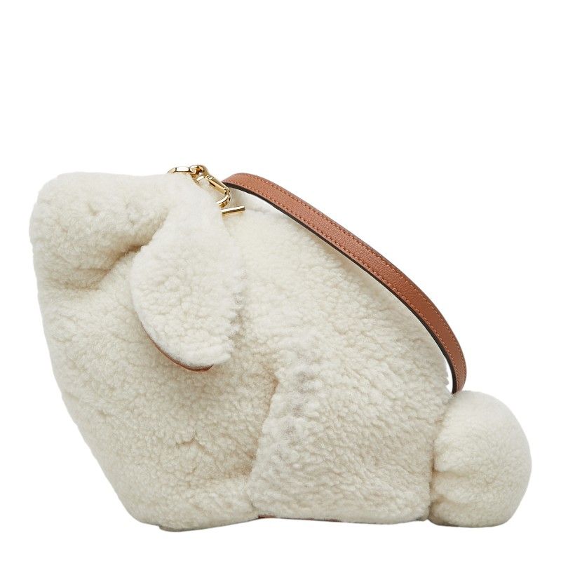 Loewe Bunny Mini Shoulder Bag Crossbody Rabbit Off White Boa Leather