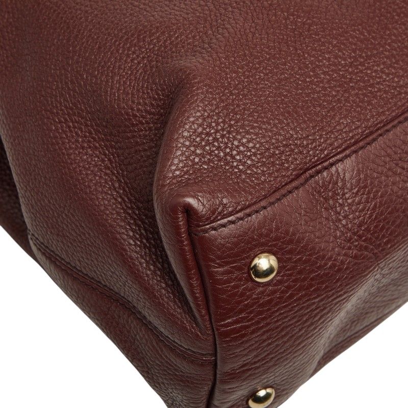 Gucci Interlocking Soho Tote Shoulder Bag 2-Way Wine Red Bordeaux Leather — view 7