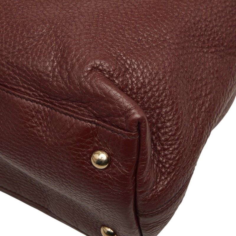 Gucci Interlocking Soho Tote Shoulder Bag 2-Way Wine Red Bordeaux Leather — view 6