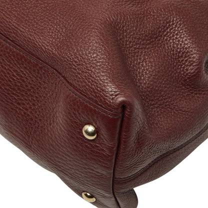 Gucci Interlocking Soho Tote Shoulder Bag 2-Way Wine Red Bordeaux Leather — view 4