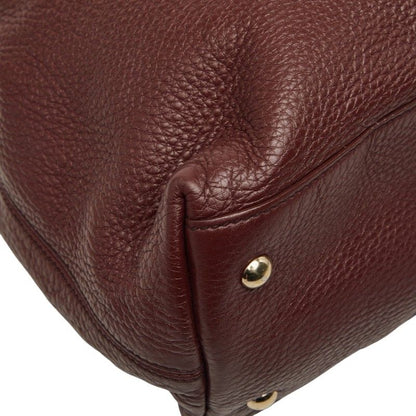 Gucci Interlocking Soho Tote Shoulder Bag 2-Way Wine Red Bordeaux Leather — view 5