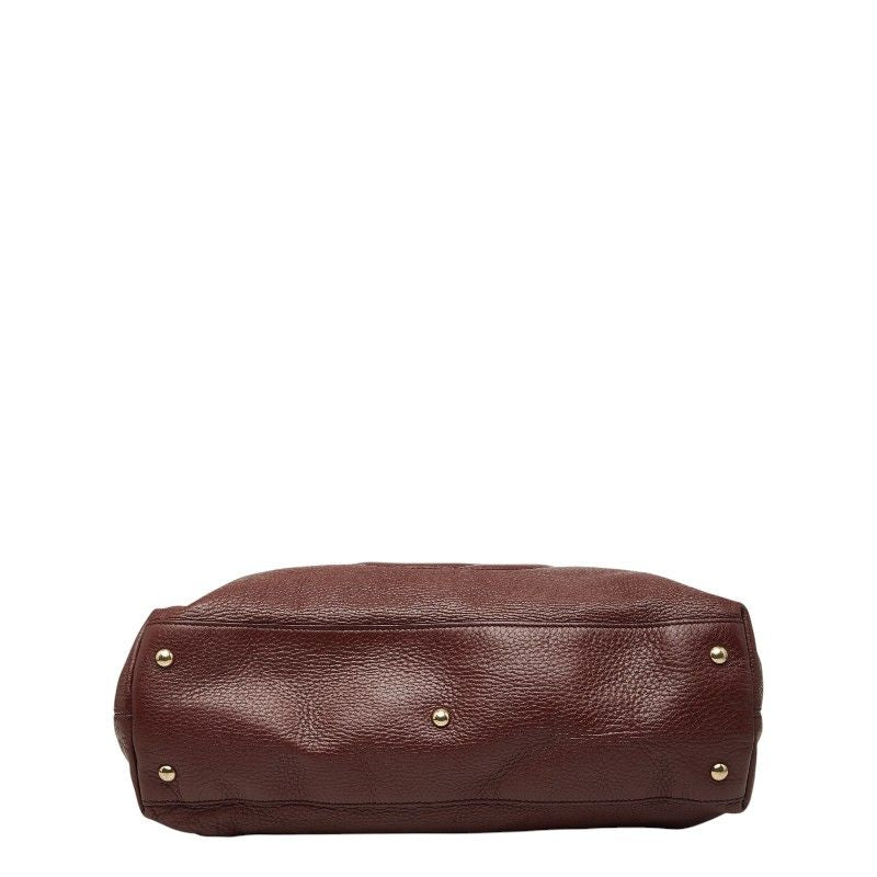 Gucci Interlocking Soho Tote Shoulder Bag 2-Way Wine Red Bordeaux Leather — view 3