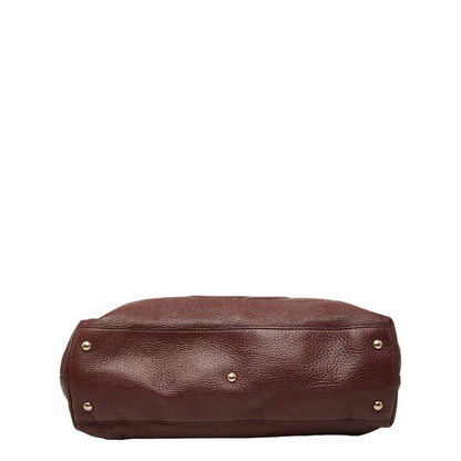 Gucci Interlocking Soho Tote Shoulder Bag 2-Way Wine Red Bordeaux Leather — view 3