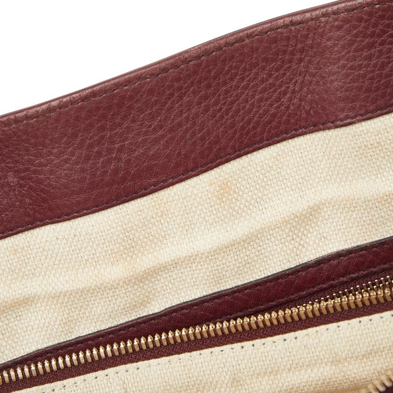 Gucci Interlocking Soho Tote Shoulder Bag 2-Way Wine Red Bordeaux Leather — view 8