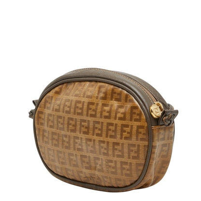 Fendi Zucchino Crossbody Shoulder Bag Pochette Brown Gray — view 2