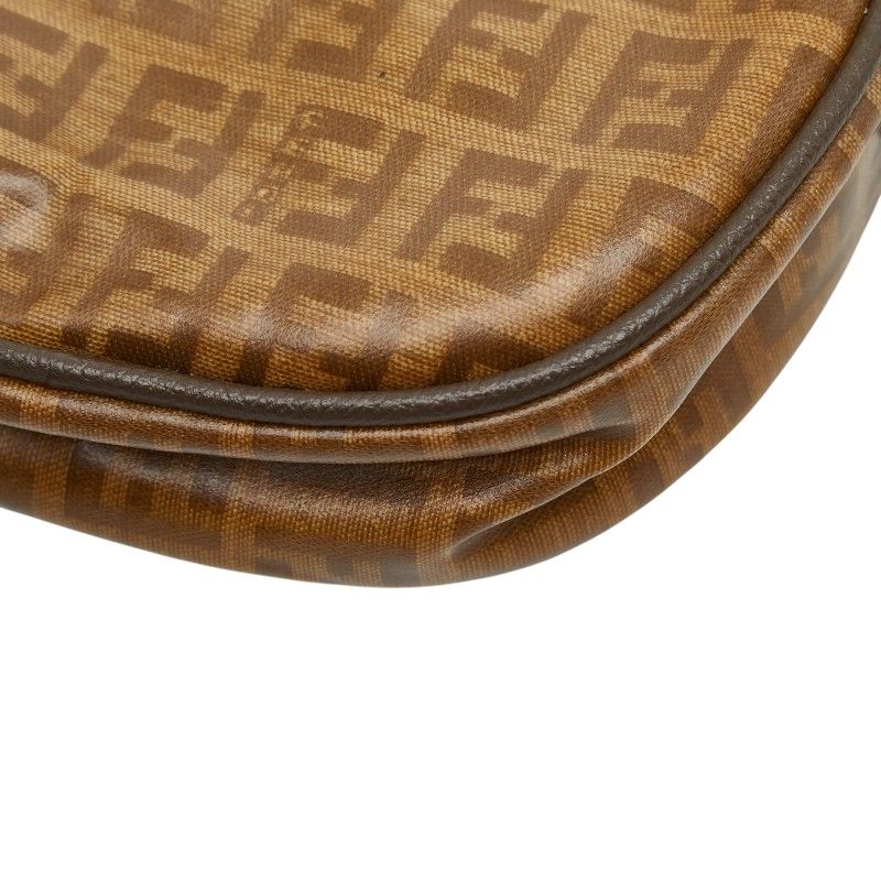 Fendi Zucchino Crossbody Shoulder Bag Pochette Brown Gray — view 8
