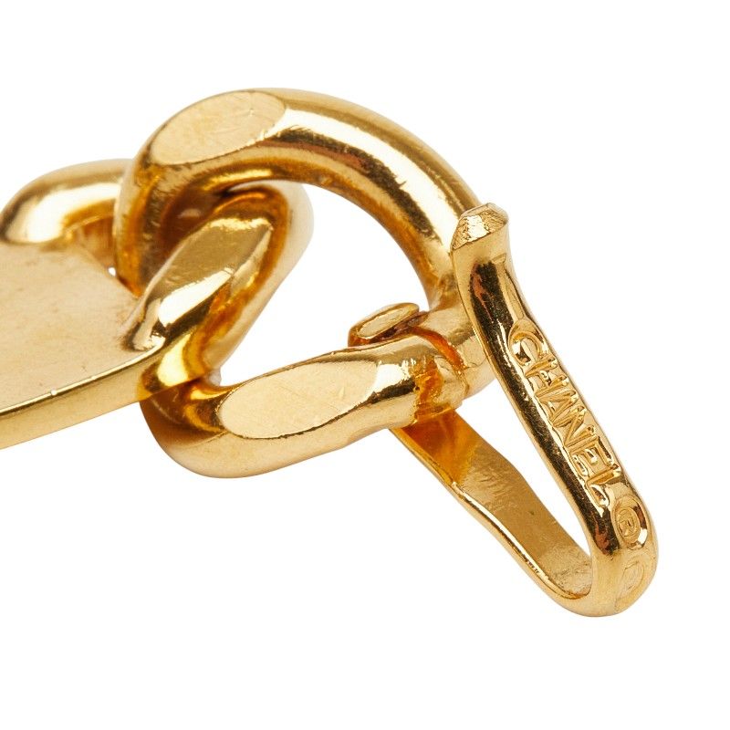 Chanel 31 Rue Cambon le Logo Plate Chain Belt Gold Black Plated Leather — view 3