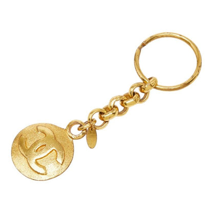 Chanel CC Logo Vintage Chain Key Holder Charm Gold Plated