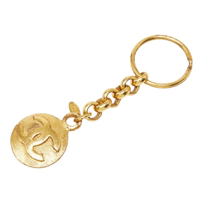 Chanel CC Logo Vintage Chain Key Holder Charm Gold Plated — view 2
