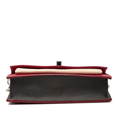 Louis Vuitton Pochette Lockme Chain Slanted Shoulder Bag Wine Red Beige Leather — view 3