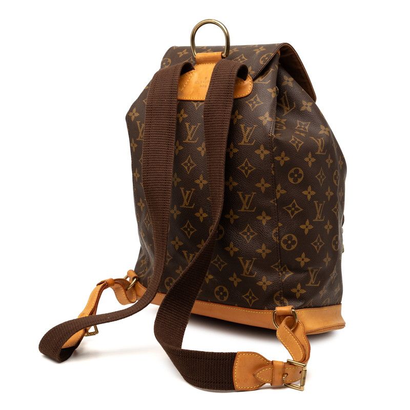 Louis Vuitton Monogram Montsouris GM Backpack Drawstring Brown Leather — view 2