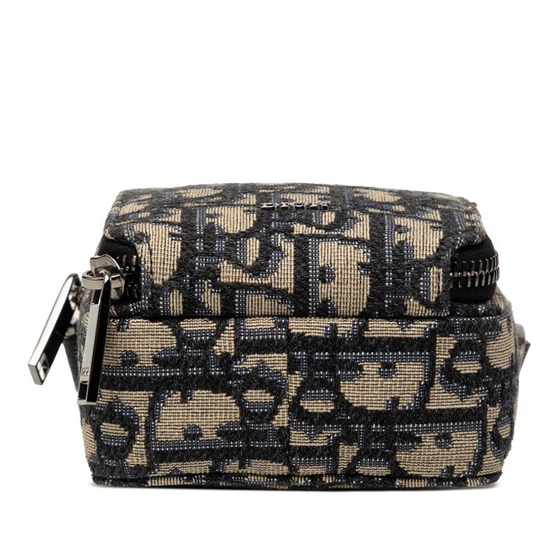 Dior Oblique Crossbody Shoulder Bag Phone Case Beige Gray Canvas Leather — view 3