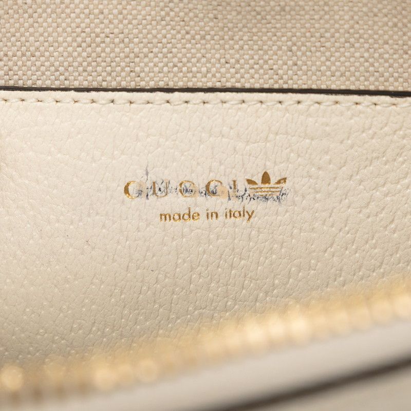 Gucci Adidas Horsebit 2-Way Shoulder Bag White Black Leather — view 5