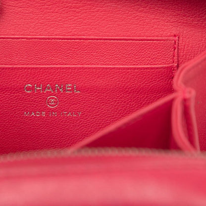 Chanel CC Logo Quilted Crossbody Chain Shoulder Bag Pink Lambskin — view 5