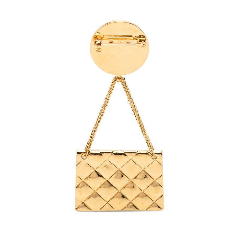 Chanel CC Logo Quilted Bag Motif Brooch Gold Plated — view 2