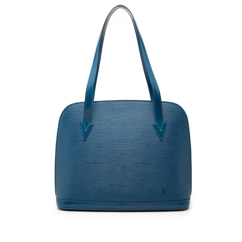 Louis Vuitton Epi Lussac Tote Shoulder Bag Toledo Blue Leather