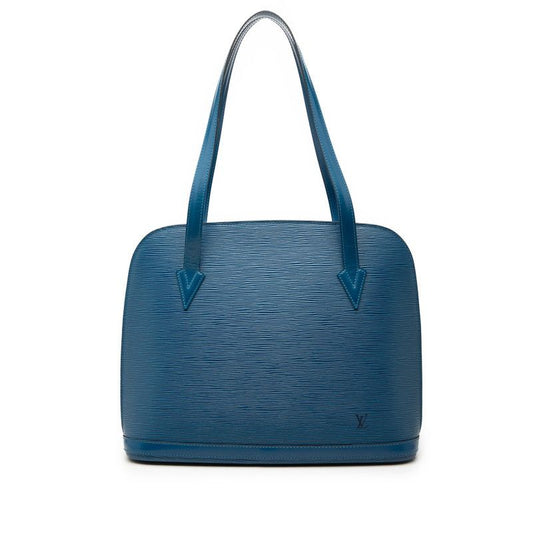 Louis Vuitton Epi Lussac Tote Shoulder Bag Toledo Blue Leather