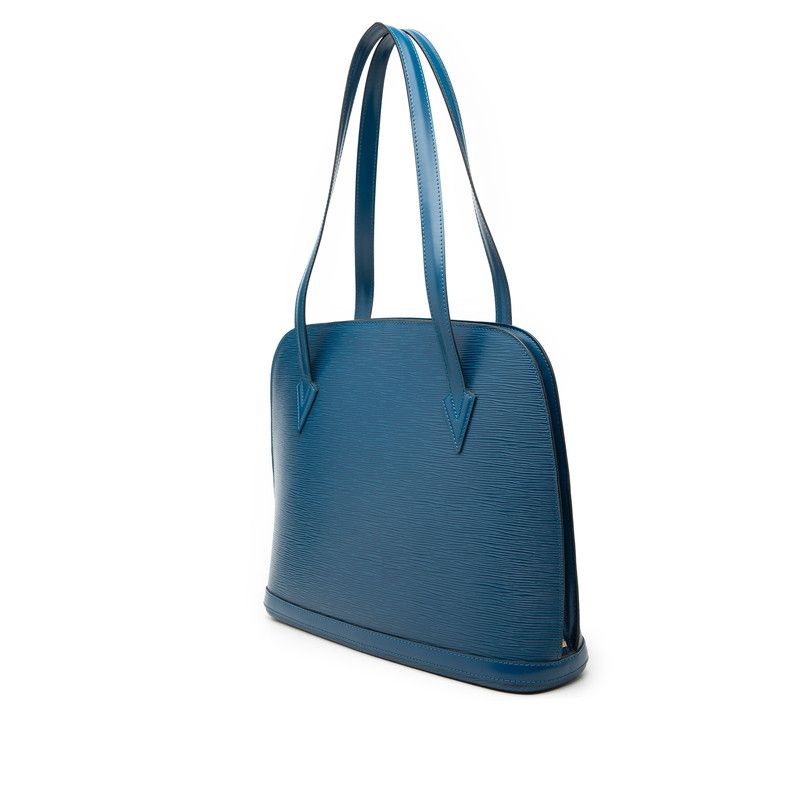 Louis Vuitton Epi Lussac Tote Shoulder Bag Toledo Blue Leather — view 2