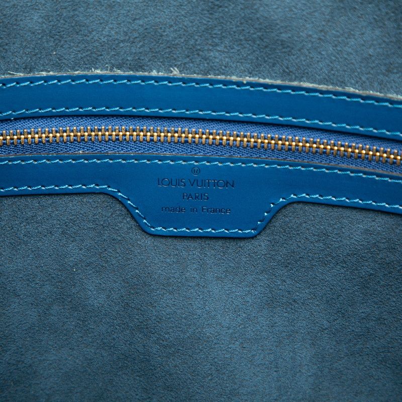 Louis Vuitton Epi Lussac Tote Shoulder Bag Toledo Blue Leather — view 5