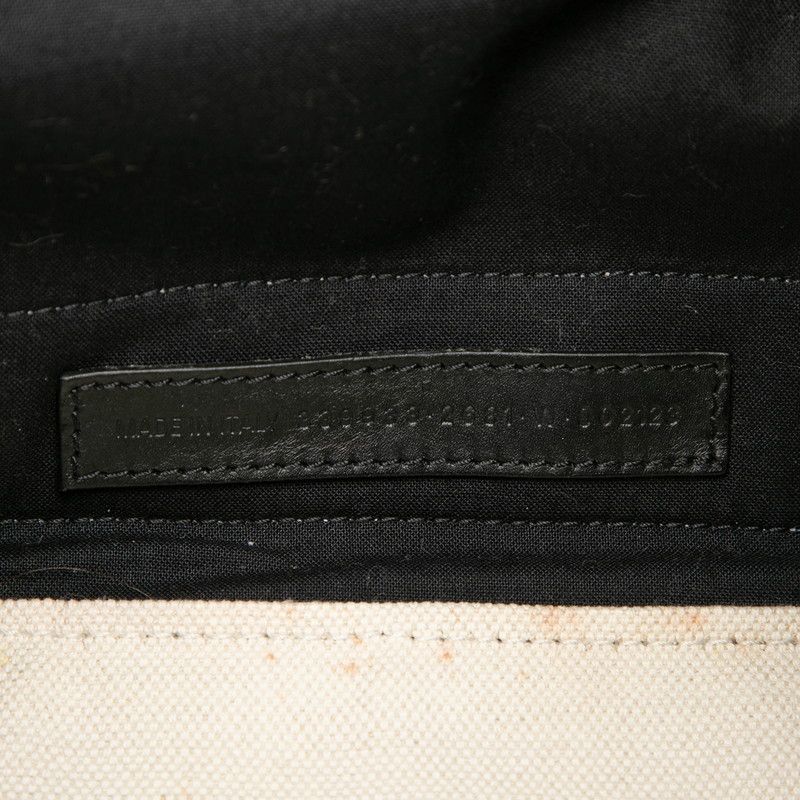 Balenciaga Navy Cabas S Tote Ivory White Canvas Leather — view 6