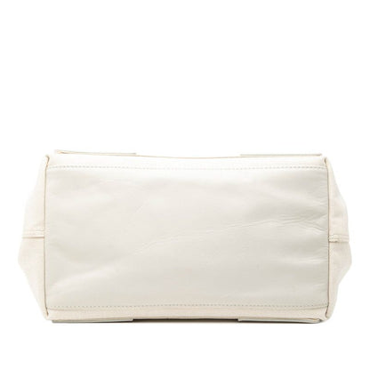 Balenciaga Navy Cabas S Tote Ivory White Canvas Leather — view 3