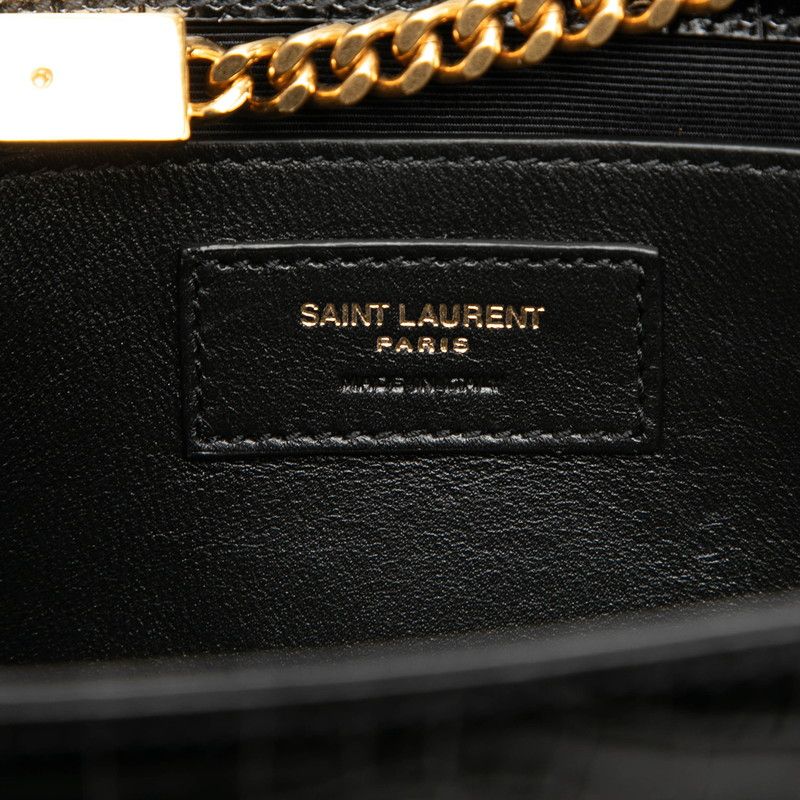 Saint Laurent YSL Logo Kate Tassel Crossbody Chain Shoulder Bag Black Leather — view 5
