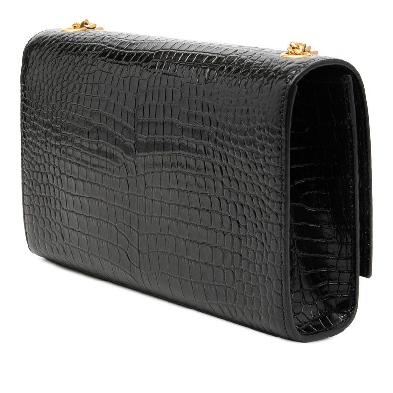 Saint Laurent YSL Logo Kate Tassel Crossbody Chain Shoulder Bag Black Leather — view 2