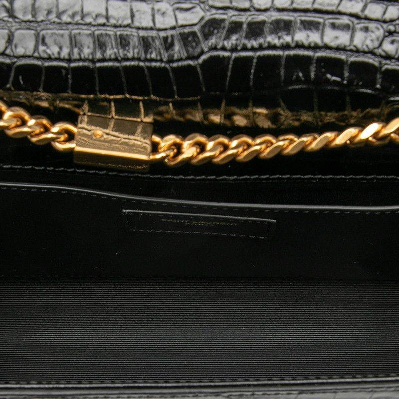 Saint Laurent YSL Logo Kate Tassel Crossbody Chain Shoulder Bag Black Leather — view 4
