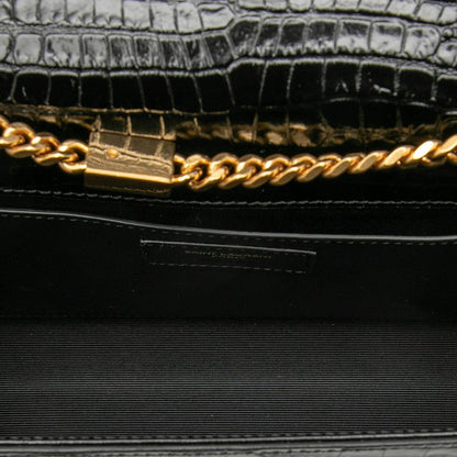 Saint Laurent YSL Logo Kate Tassel Crossbody Chain Shoulder Bag Black Leather — view 4