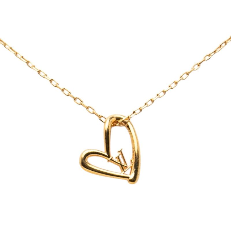 Louis Vuitton Collier Heart Foreign Love Necklace Gold Plated