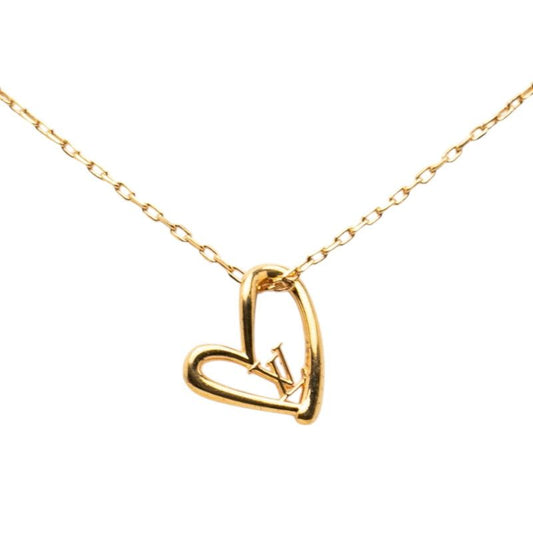 Louis Vuitton Collier Heart Foreign Love Necklace Gold Plated