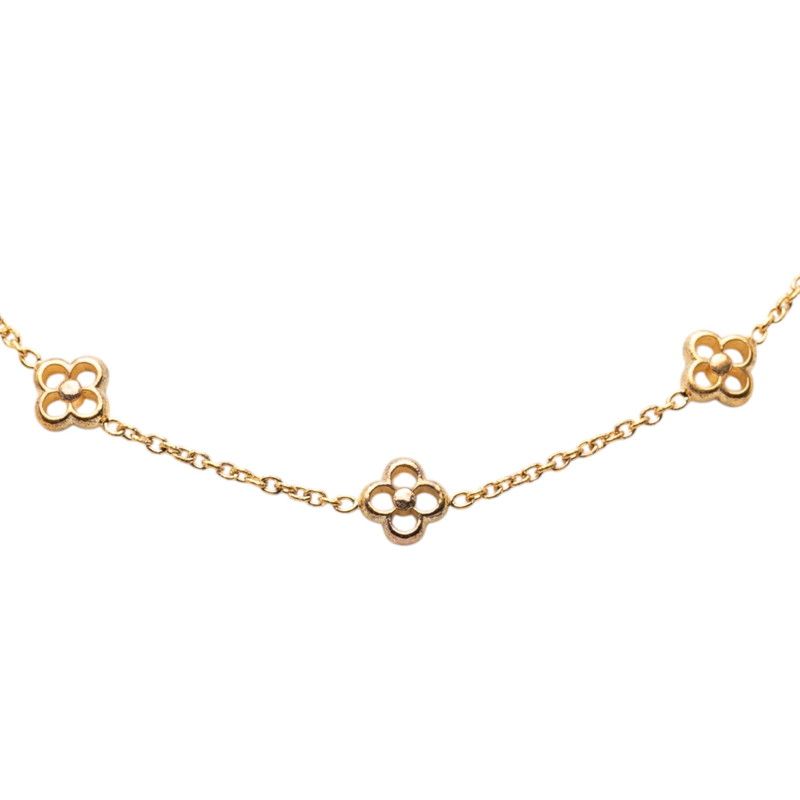 Louis Vuitton Flower Full Necklace Gold Plated
