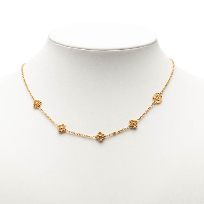 Louis Vuitton Flower Full Necklace Gold Plated — view 7