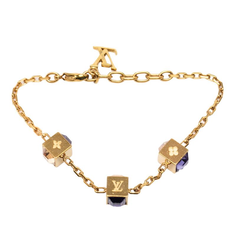 Louis Vuitton Bracelet Gambling Gold Purple Plated