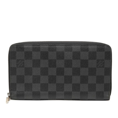 Louis Vuitton Damier Graphite Zippy Organizer Zip Around Wallet Black Leather