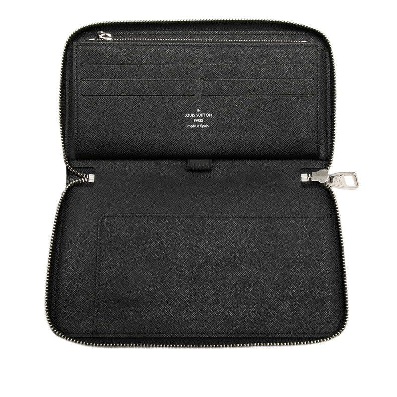 Louis Vuitton Damier Graphite Zippy Organizer Zip Around Wallet Black Leather — view 5