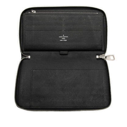 Louis Vuitton Damier Graphite Zippy Organizer Zip Around Wallet Black Leather — view 5