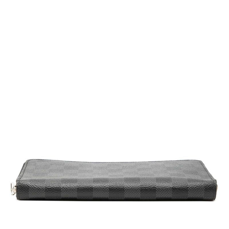 Louis Vuitton Damier Graphite Zippy Organizer Zip Around Wallet Black Leather — view 3