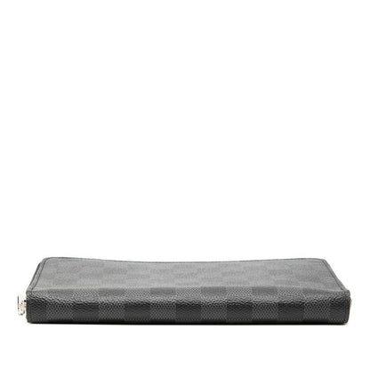 Louis Vuitton Damier Graphite Zippy Organizer Zip Around Wallet Black Leather — view 3